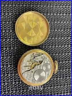 1918 Hampden Grade No. 306 Pocket Watch Ornate Gold Tone Case 12s 15j Runs