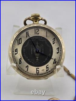 1918 Waltham 15J Pocket Watch Urn Dial Fahys Bristol GF Case Runs Great