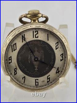 1918 Waltham 15J Pocket Watch Urn Dial Fahys Bristol GF Case Runs Great