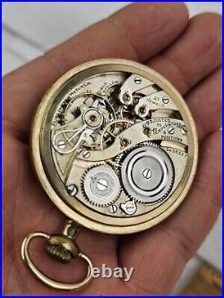 1919 Burlington Pocket Watch 16S Grade 107 Model 9 21 Jewel 14K GF Case Works
