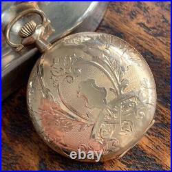 1919 Elgin Grade 301 12S 7 Jewels Hunter Case Pocket Watch Gold Filled Mint