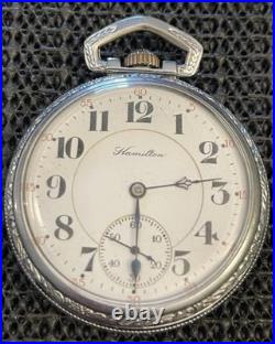 1919 Hamilton 992 Railroad Grade Pocket Watch 16s 21j Engraved Train Case
