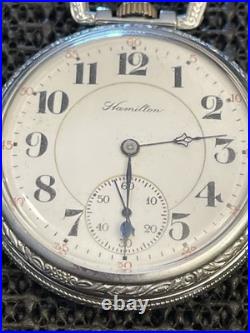 1919 Hamilton 992 Railroad Grade Pocket Watch 16s 21j Engraved Train Case