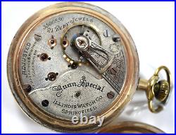 1919 Illinois Bunn Special 18s 21J DS Dial OF Pocket Watch withBB 20Yr Case lot.re