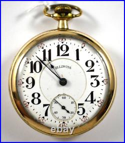 1919 Illinois Bunn Special 18s 21J DS Dial OF Pocket Watch withBB 20Yr Case lot.re