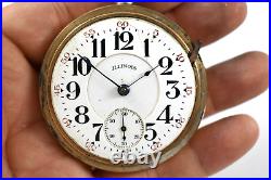 1919 Illinois Bunn Special 18s 21J DS Dial OF Pocket Watch withBB 20Yr Case lot.re