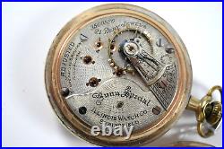 1919 Illinois Bunn Special 18s 21J DS Dial OF Pocket Watch withBB 20Yr Case lot.re