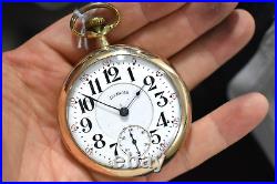 1919 Illinois Bunn Special 18s 21J DS Dial OF Pocket Watch withBB 20Yr Case lot.re