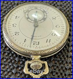 1920 Illinois A. Lincoln Pocket Watch 21j 12s Mod 3 Gold Filled Case Ornate Runs
