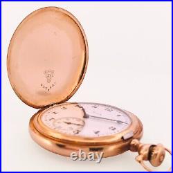1921 Elgin Grade 314 15J 12s 14k Solid Gold Hunter Case Pocket Watch With Box