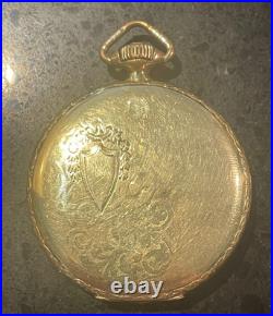 1922 12s Burlington 21j Pocket Watch 14k Burlington Case Working