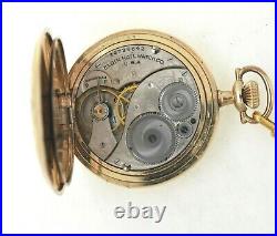 1922 Elgin 12S Mens Gold Filled Hunter Cased Pocket Watch With Chain RUNS