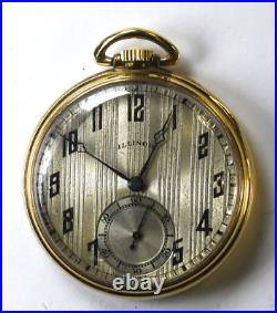 1922 Illinois Size 12 Open Face Case Pocket Watch Grade 405 DR RGP