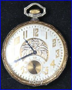 1923 Elgin Grade 315 12s 15j Pocket Watch TWO-TONE FANCY GF Case Runs