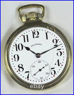 1923 Illinois Grd 806 16s 21j Mod 9 RG Pocket Watch Illinois Dial 10K GF GB Case