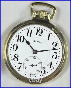 1923 Illinois Grd 806 16s 21j Mod 9 RG Pocket Watch Illinois Dial 10K GF GB Case