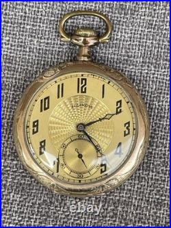 1923 Illinois Pocket Watch 12s 17j Gr 405 Art Deco Ornate Gold Filled Case Runs
