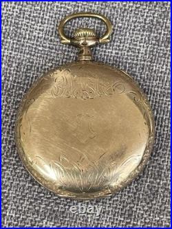 1923 Illinois Pocket Watch 12s 17j Gr 405 Art Deco Ornate Gold Filled Case Runs