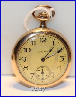 1924 Hamilton GF (20 Yr) Pocket Watch Train Case gr 956 16s 17j