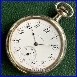 1924 Illinois Grade 405 SERVICED 17J 12S Display Back Case Pocket Watch