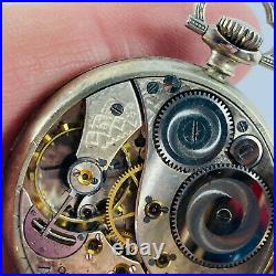 1925 Elgin 17 jewels 345 12s antique vtg pocket watch 14k white gold case