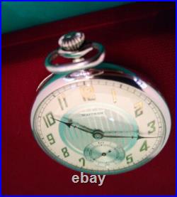 1926 WALTHAM Platinum 950 Case Hand-wound Silver Pocket Watch Used With Box