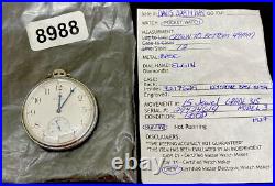 1927 Elgin Pocket Watch 15 Jewel 12 Size Deco Style Case Mechanical Wind