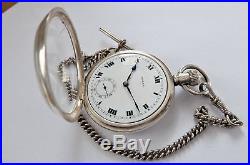 1927 Silver Cased Rolex Extra Prima 17 Jewelled Swiss Lever Pocket Watch Working