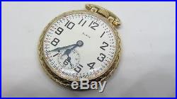 1928 Elgin BW Raymond RR Pocket Watch Montgomery Dial and Unusual 10K GF Case