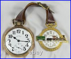 1929 Illinois Bunn Special 16s 21j 60hr Mod 14 RG Pocket Watch 10K GF Case withFOB