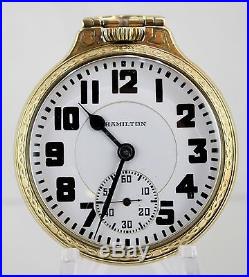 1930 Hamilton 992 Pocket Watch 21J OF 3/4 Plate 10K GF Star Case Bar Over Crown