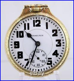 1930 Hamilton 992 Pocket Watch 21J OF 3/4 Plate 10K GF Star Case Bar Over Crown