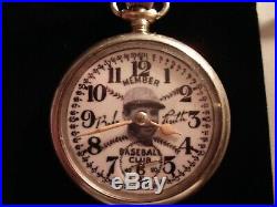 1930s Ingersoll Pocket Watch Baseball Babe Ruth Theme Dial Case Runs