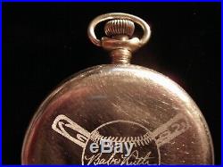 1930s Ingersoll Pocket Watch Baseball Babe Ruth Theme Dial Case Runs