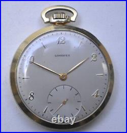 1940's Longines 14k Solid Gold Open Face 43.6mm case Pocket Watch