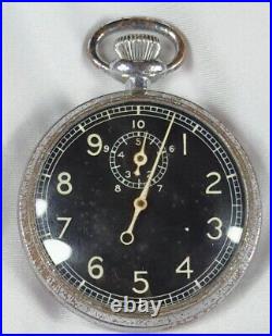 1944 Waltham 16s 7j Grd Timer Mod Military Pocket Watch WWII AF Base Metal Case
