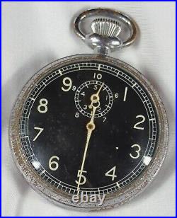 1944 Waltham 16s 7j Grd Timer Mod Military Pocket Watch WWII AF Base Metal Case