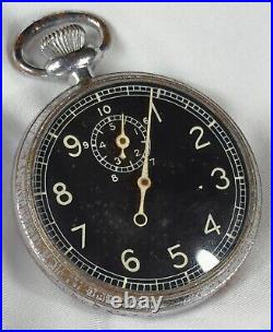 1944 Waltham 16s 7j Grd Timer Mod Military Pocket Watch WWII AF Base Metal Case