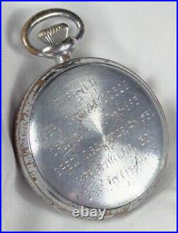 1944 Waltham 16s 7j Grd Timer Mod Military Pocket Watch WWII AF Base Metal Case