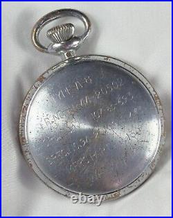 1944 Waltham 16s 7j Grd Timer Mod Military Pocket Watch WWII AF Base Metal Case