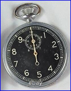 1944 Waltham 16s 7j Grd Timer Mod Military Pocket Watch WWII AF Base Metal Case
