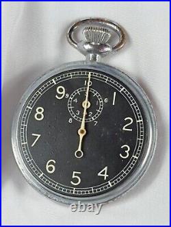 1944 Waltham 16s 7j Grd Timer Mod Military Pocket Watch WWII AF Base Metal Case
