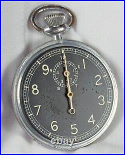 1944 Waltham 16s 7j Grd Timer Mod Military Pocket Watch WWII AF Base Metal Case