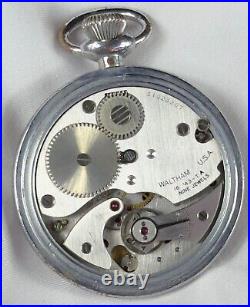 1944 Waltham 16s 7j Grd Timer Mod Military Pocket Watch WWII AF Base Metal Case