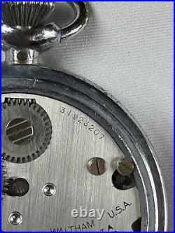 1944 Waltham 16s 7j Grd Timer Mod Military Pocket Watch WWII AF Base Metal Case
