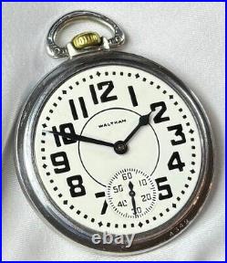 1945 Waltham Grade 1617 Mod 1908 16s 17j Pocket Watch Keystone Base Metal Case