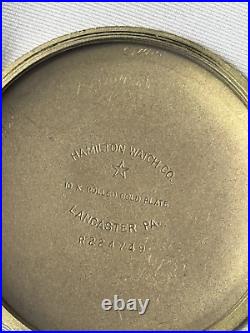 1946 Hamilton Grd 992B Mod 5 16s 21j RG Pocket Watch Bold Dial Ham 10K RGP Case