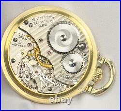 1946 Hamilton Grd 992B Mod 5 16s 21j RG Pocket Watch Bold Dial Ham 10K RGP Case