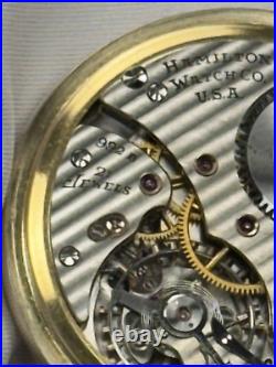 1946 Hamilton Grd 992B Mod 5 16s 21j RG Pocket Watch Bold Dial Ham 10K RGP Case