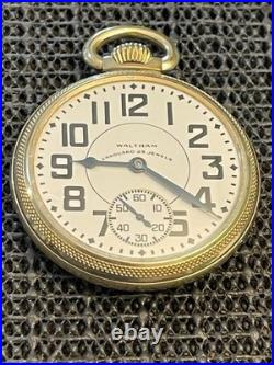 1946 Waltham Vanguard RR Grade 1908 Model 16s 23j GF Keystone Case Runs